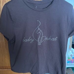 Baby Phat Brown Crop Top with Rhinestone Logo